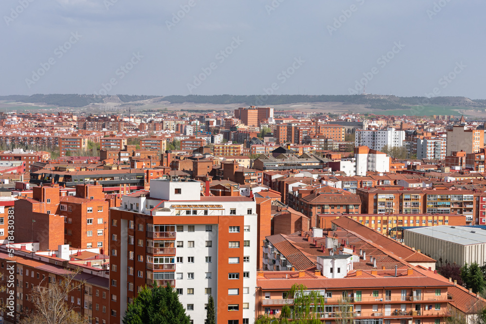 skyline view of a medium-sized city on a sunny day