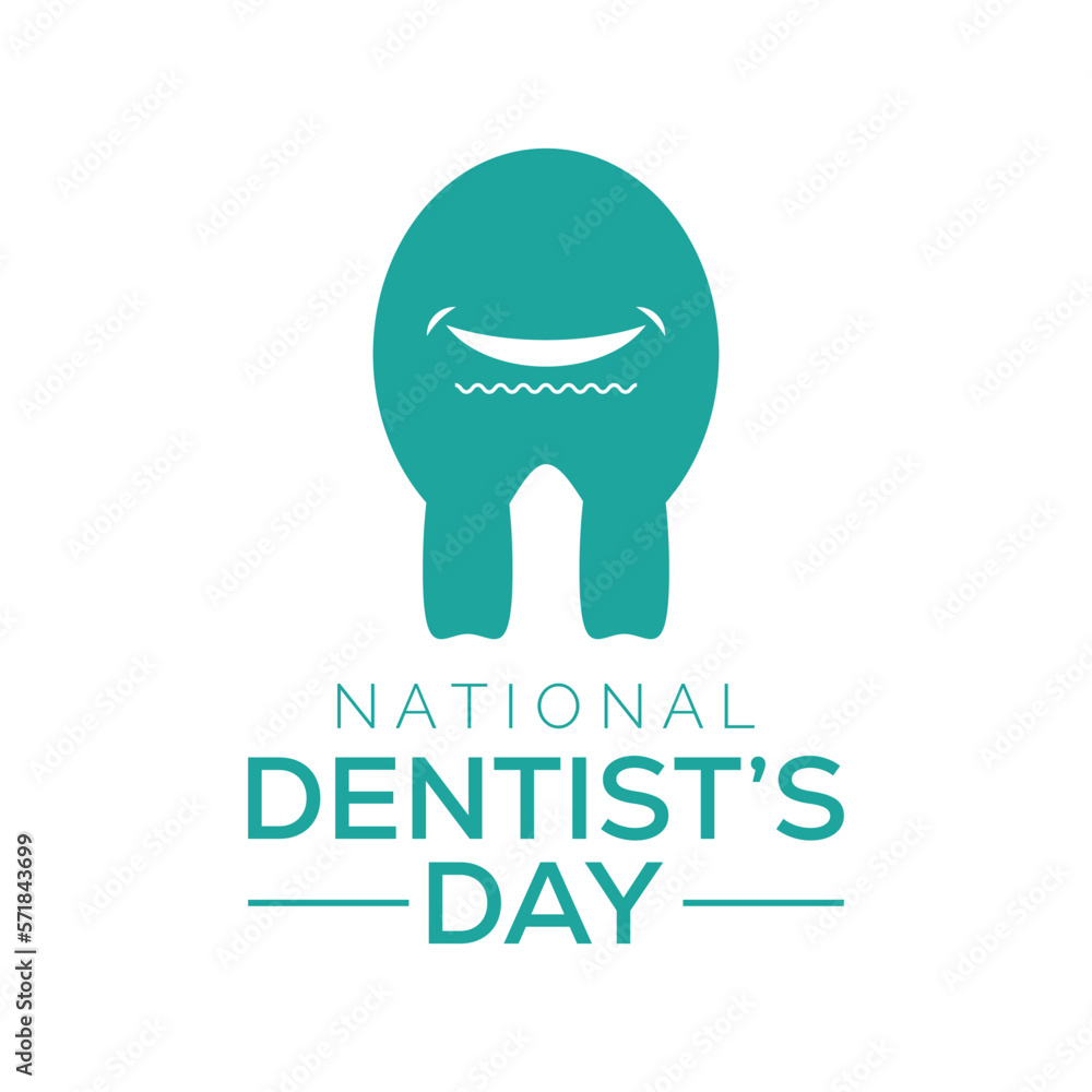 Vector illustration on the theme of  awareness national Dentist's Day observed on March . Template for background, banner, card, poster with text inscription.