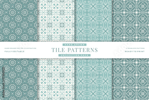 hand drawn tile patterns collection 2