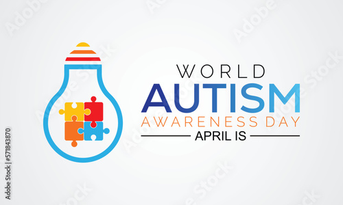 illustration,banner or poster of World autism awareness day. Vector banner for social media, poster, greeting card. © Rabin