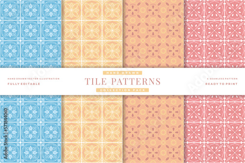 hand drawn tile patterns collection 4