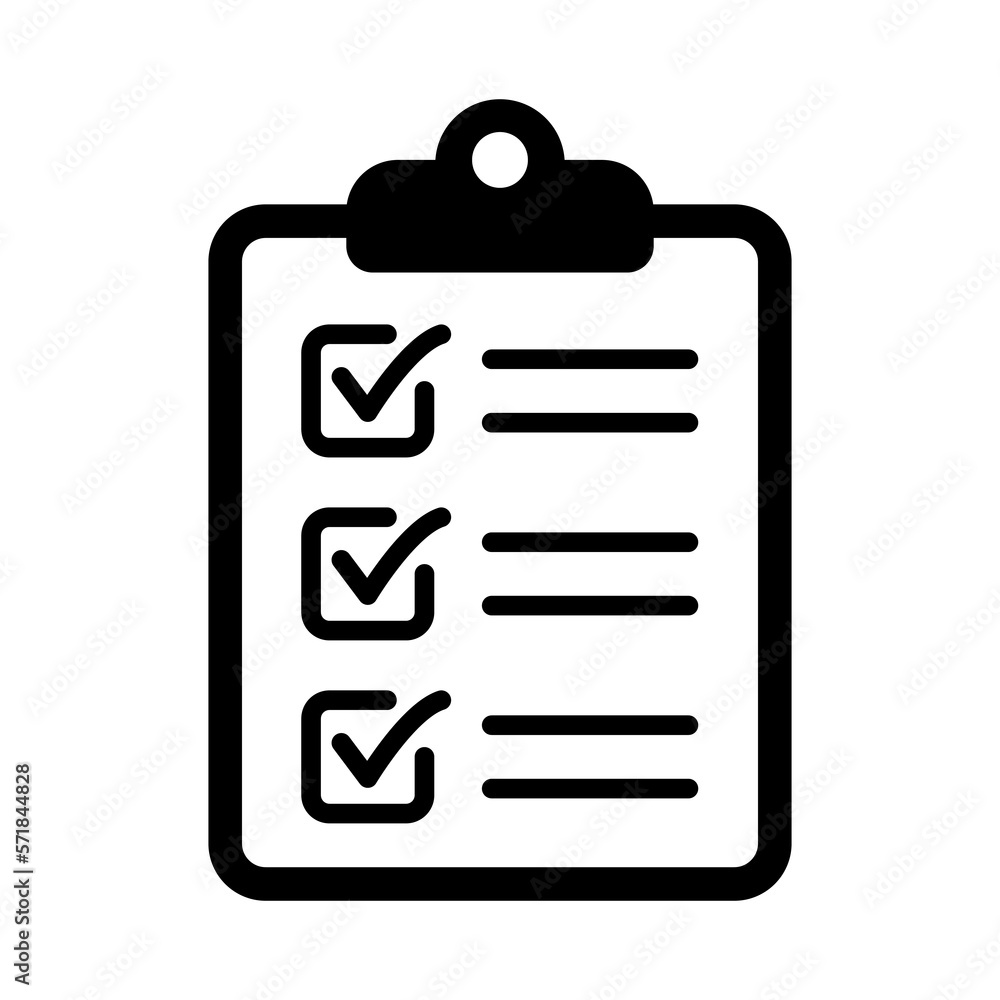 Clipboard and checklist icon. Project management, questionnaire icon. To do list vector icon for web site and app design. Clipboard and checklist icon. Project management, questionnaire icon. To do list vector icon for web site and app design.