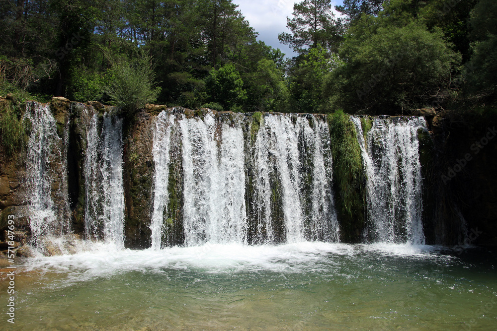 Fototapeta premium Waterfall with crystal water in Catalonia