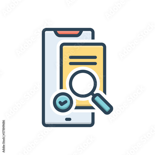 Color illustration icon for valid photo