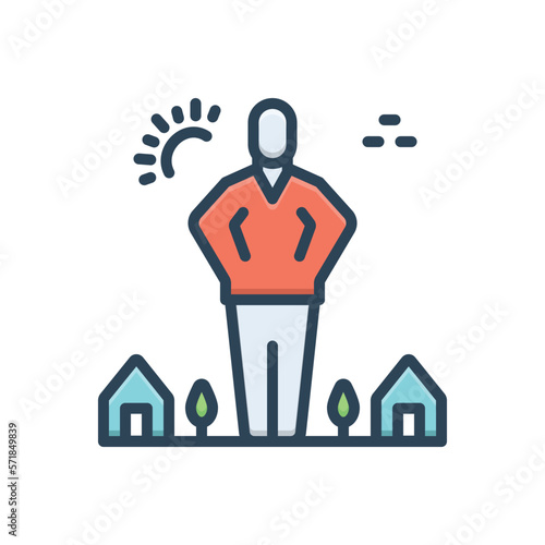 Color illustration icon for giants