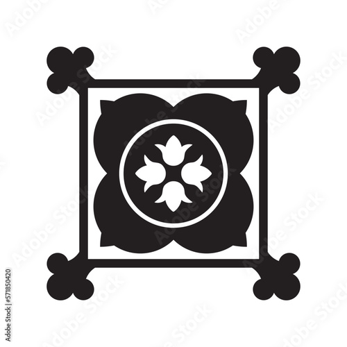 Minimal Tiles, Talavera Art Decor. Inspired By Georgian Traditional Ornaments and Symbols. Vector illustration