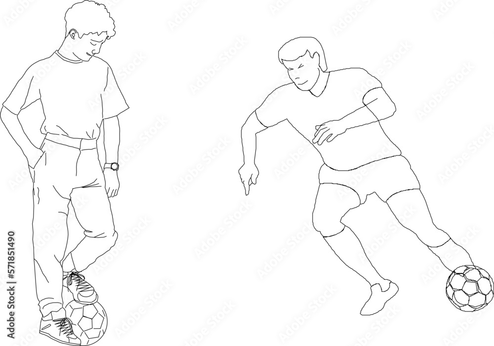 Soccer player silhouette illustration vector sketch