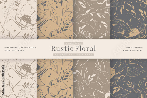 beautiful vintage rustic floral pattern seamless pack