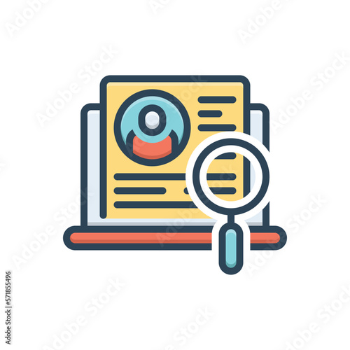 Color illustration icon for investigation