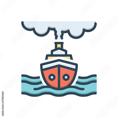 Color illustration icon for cruise