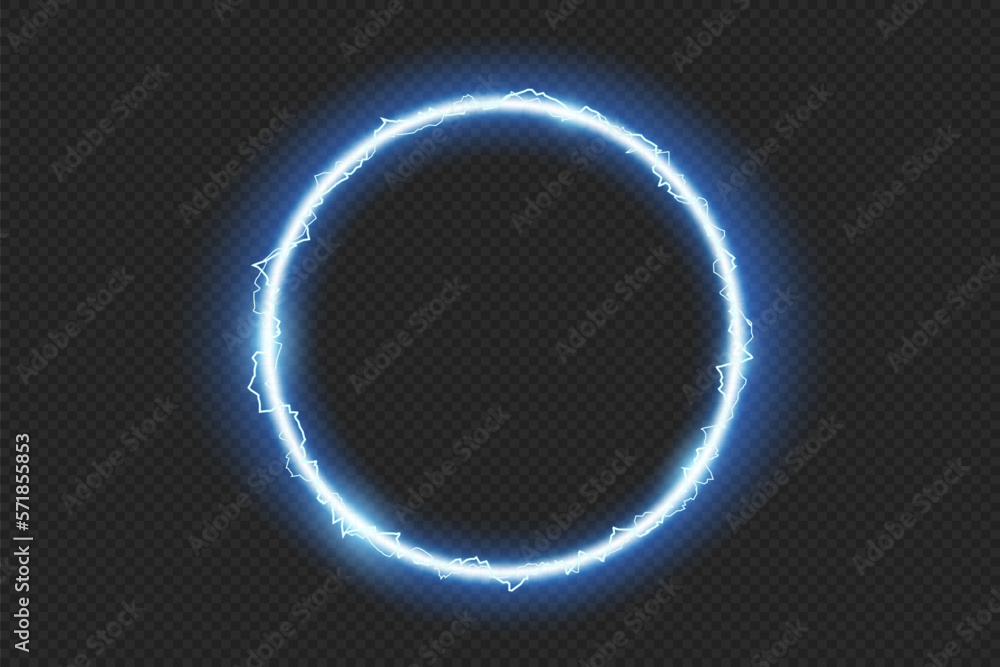 Vector neon round glowing frame with discharges Vector neon round glowing frame with discharges