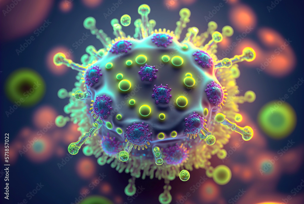 Macro of bacteria. Microbiology pathogen cell. Generative AI Macro of bacteria. Microbiology pathogen cell. Generative AI