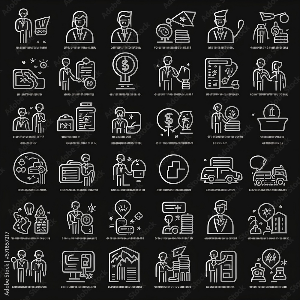 Business and Finance Icons for Entrepreneurs and Content Creators - Vector Set