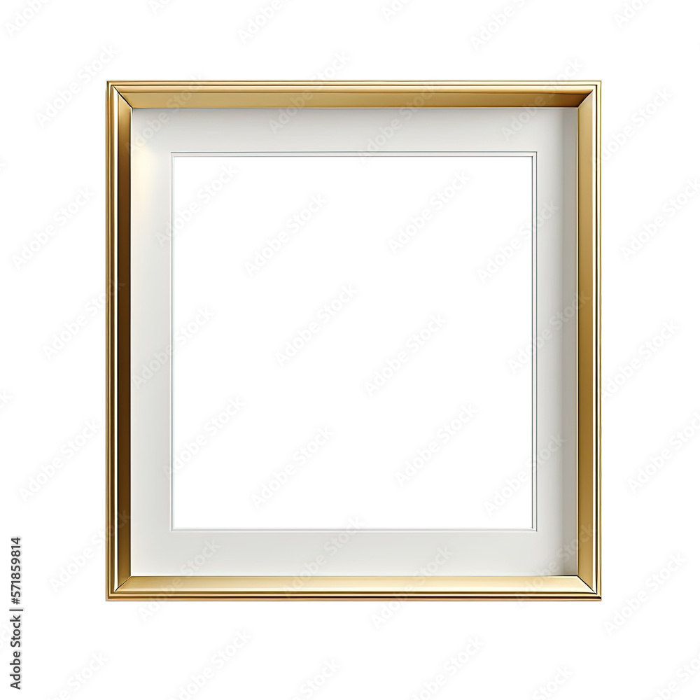 Gold frame for photo, pictures. Yellow metal mockup, inner white border. Top view. Flatlay. Isolated card design element, scrapbooking. AI generated. Transparent background, PNG. Gold frame for photo, pictures. Yellow metal mockup, inner white border. Top view. Flatlay. Isolated card design element, scrapbooking. AI generated. Transparent background, PNG.