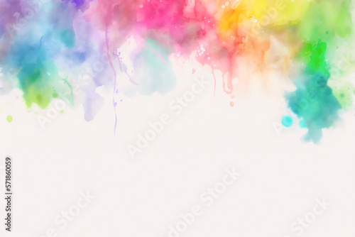 Abstract watercolor light background. Bright wallpaper on Holi. Generative AI