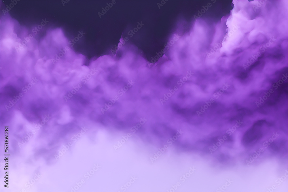 Purple abstract smoke background. Holi wallpaper. Generative AI