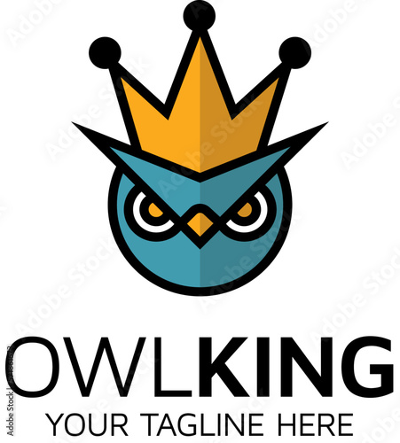 abstract owl king icon logo