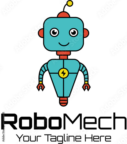 Abstract Robot Mechanic Logo Design