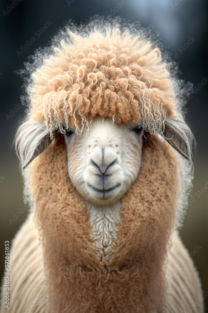 Alpaka mit cooler Frisur, Alpaca with cool hairstyle Illustration Stock |  Adobe Stock
