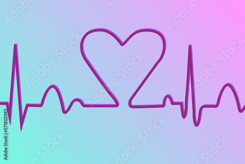 cardiogram with a heart in the middle