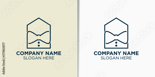 bow tie and home logo vector, job service logo template