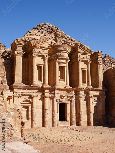 Ad Deir Monastery  famous carved temple in Petra historic city  Jordan