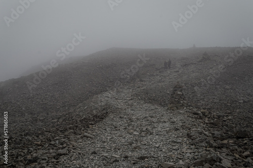 Hiking trail of the Ben Nevis, highest mountain in Scotland