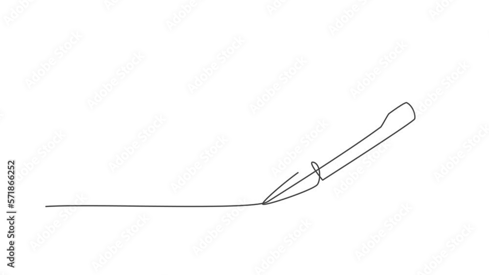 Animated self drawing of single continuous line draw vintage ballpoint. Pen icon. Back to school minimalist style. Education concept. Full length one line animation illustration. Animated self drawing of single continuous line draw vintage ballpoint. Pen icon. Back to school minimalist style. Education concept. Full length one line animation illustration.