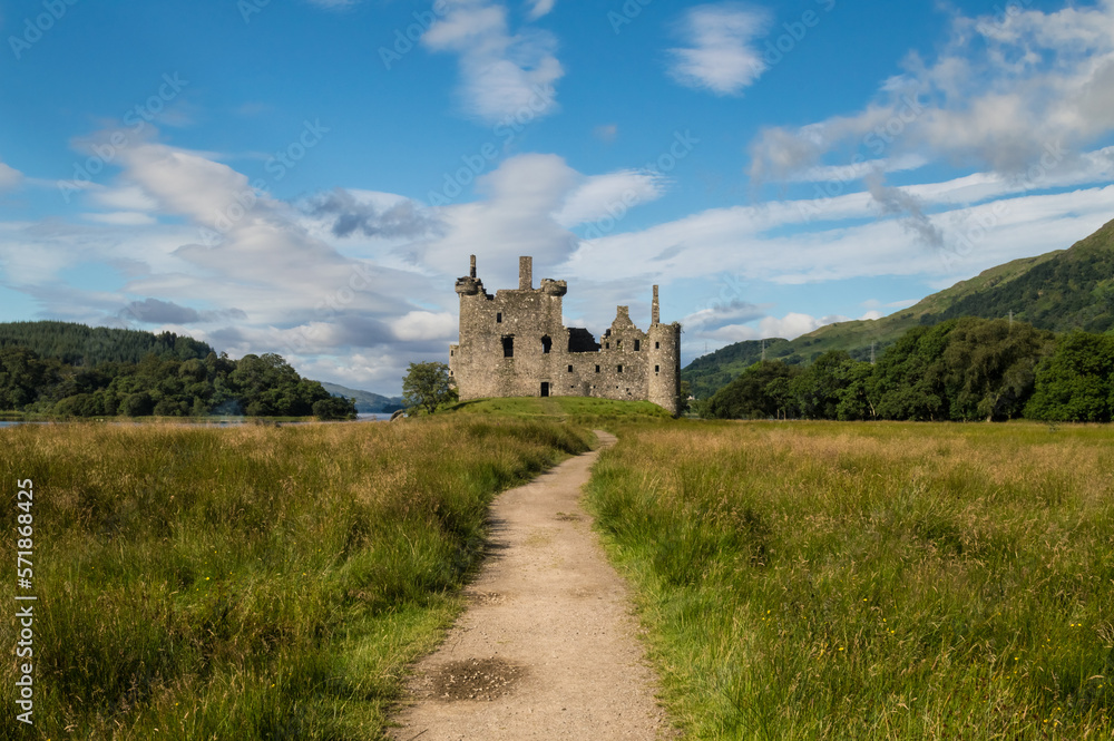 Landscape of Loch Awe and Kilchurn Castle, Scotland