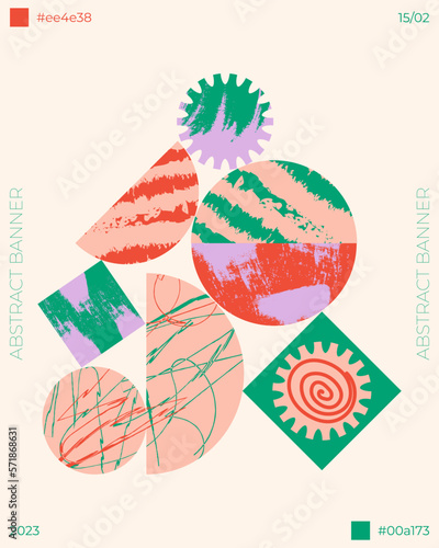 Geomertry Design Figure Abstract Bauhaus Banner Creative Square