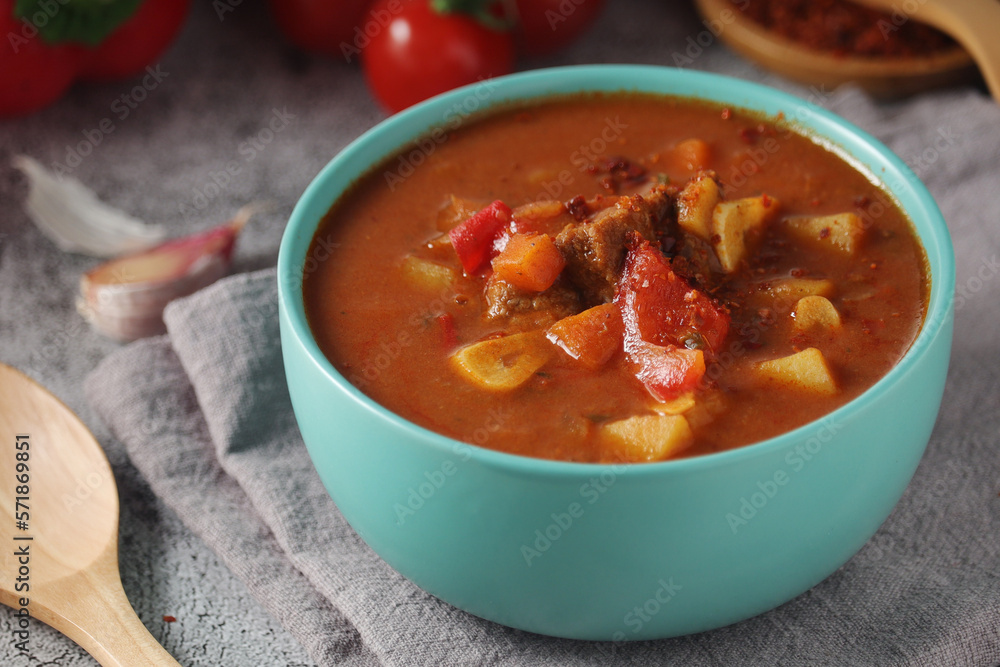 Traditional Hungarian meat stew - Goulash Traditional Hungarian meat stew - Goulash