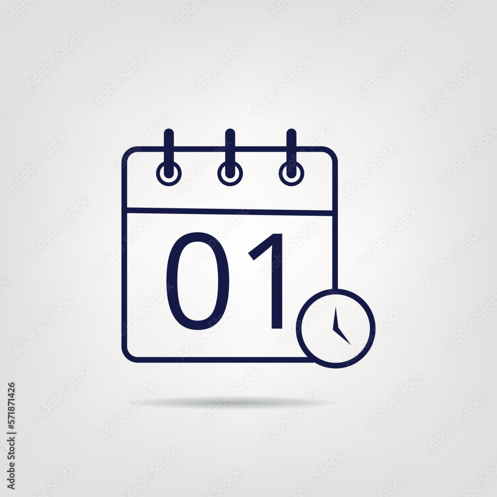 Calendar vector flat icon in linear style, specific day calendar day 01. Calendar vector flat icon in linear style, specific day calendar day 01.
