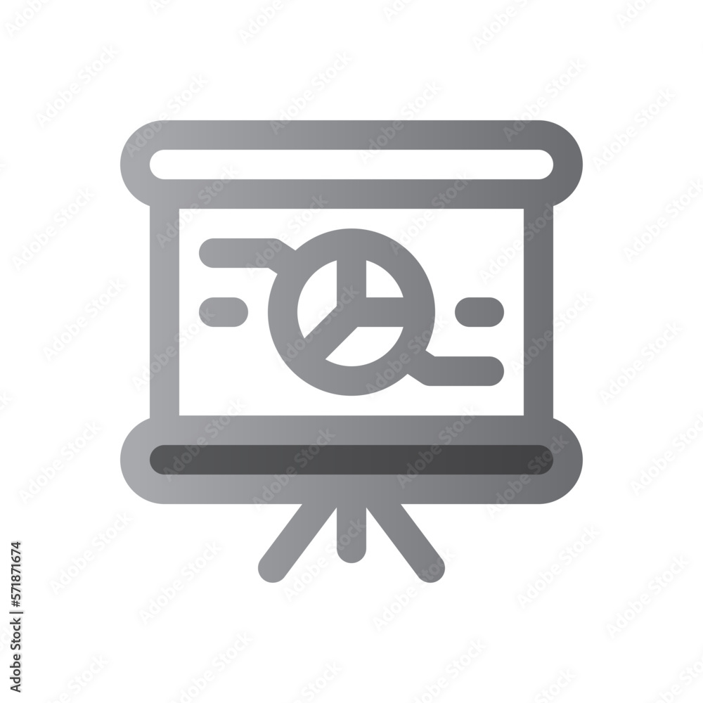 pie chart two tone gradient icon
