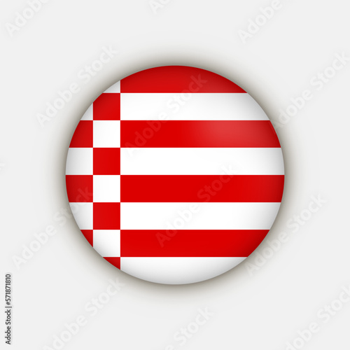 Bremen state flag, state of Germany. Vector illustration.