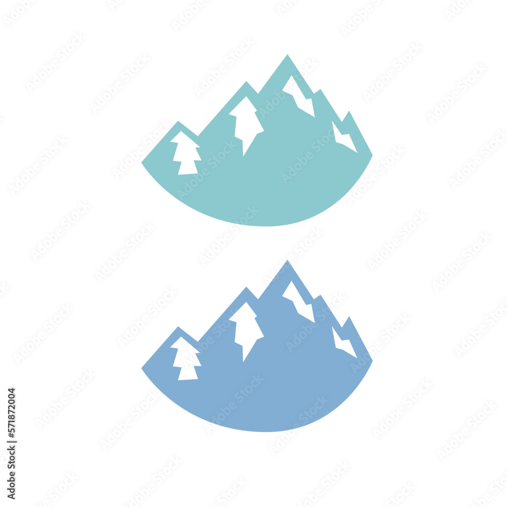 Blue Mountains Sign, Symbol, Logo isolated on White