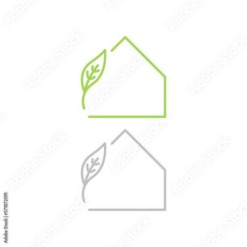 ECO GREEN HOUSE SIGN SYMBOL LOGO ISOLATED ON WHITE