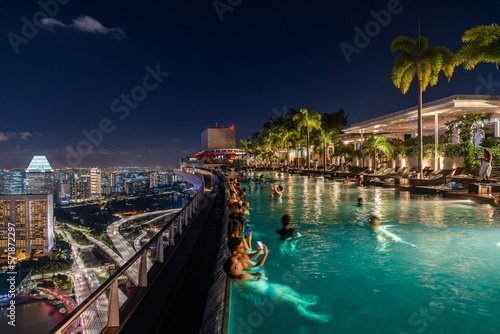 Singapore city night scene