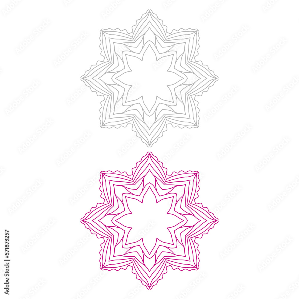 Colorful Vector Mandalas Set isolated on White