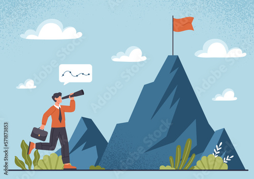 Man reaching goals