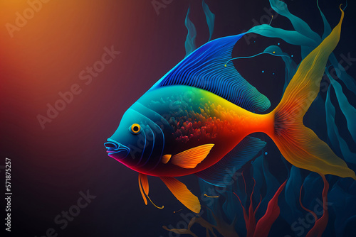 beautiful fish, with colorful gradations, generative ai