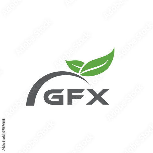 GFX letter nature logo design on white background. GFX creative initials letter leaf logo concept. GFX letter design.