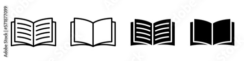 Open book icon pictogram set illustration photo