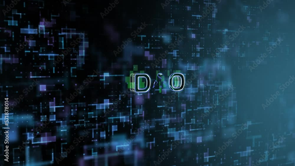 DAO Concept Text Reveal Animation with Digital Abstract Technology Background 3D Rendering for Blockchain, Metaverse, Cryptocurrency DAO Concept Text Reveal Animation with Digital Abstract Technology Background 3D Rendering for Blockchain, Metaverse, Cryptocurrency