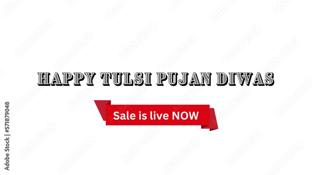 Happy Tulsi Pujan Diwas Wish with Sale is live now banner