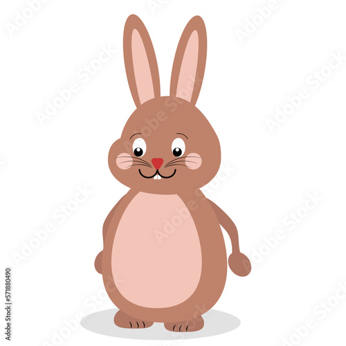 simple vector illustration brown rabbit