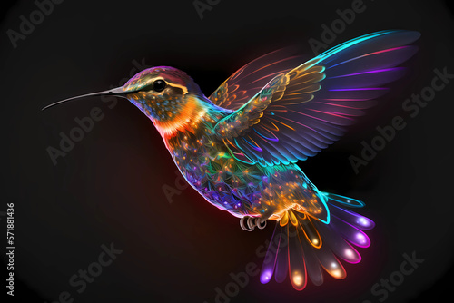 Beautiful colored hummingbird. AI generation © Ирина Шемшура