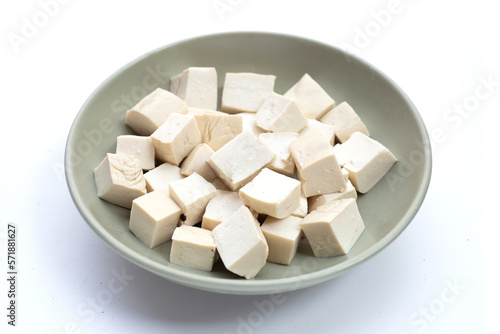 White tofu on the white background