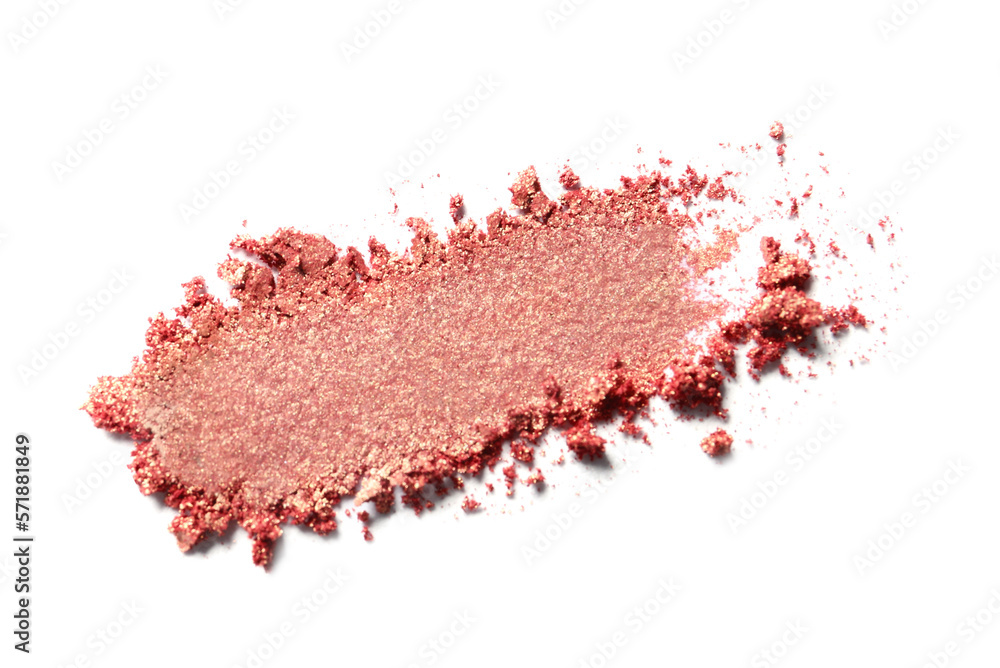 Crushed eye shadow on white background. Professional makeup product