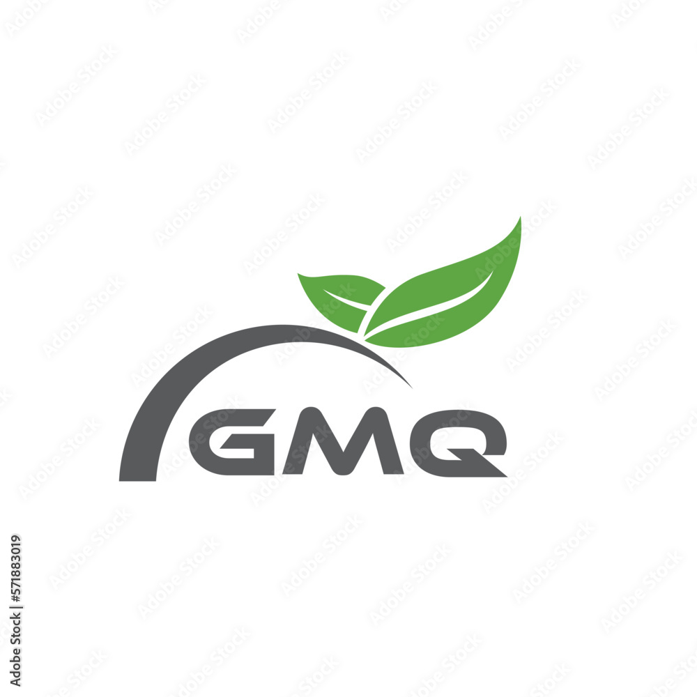 Fototapeta premium GMQ letter nature logo design on white background. GMQ creative initials letter leaf logo concept. GMQ letter design.
