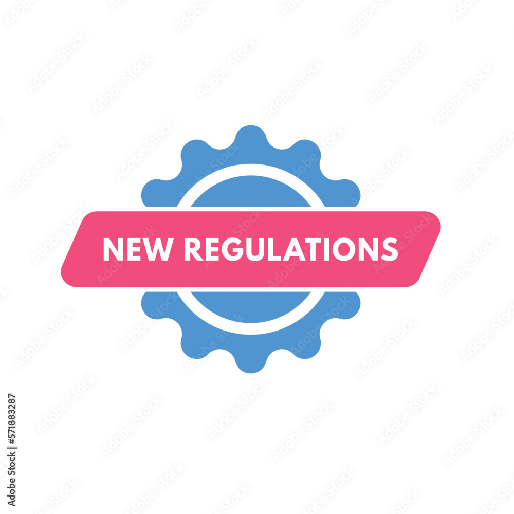 New Regulations text Button. New Regulations Sign Icon Label Sticker Web Buttons
